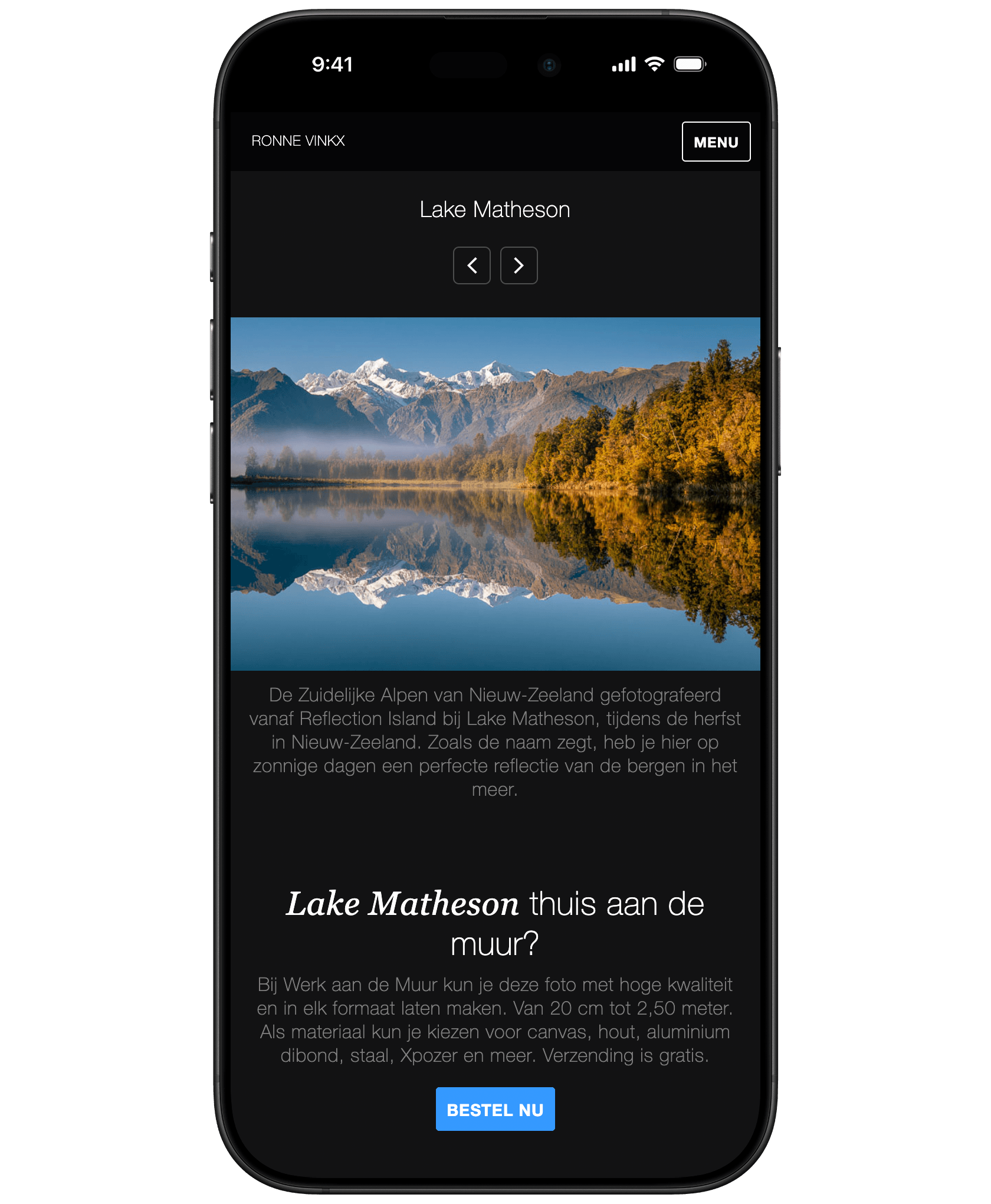 Ronne Vinkx - Photo page mobile