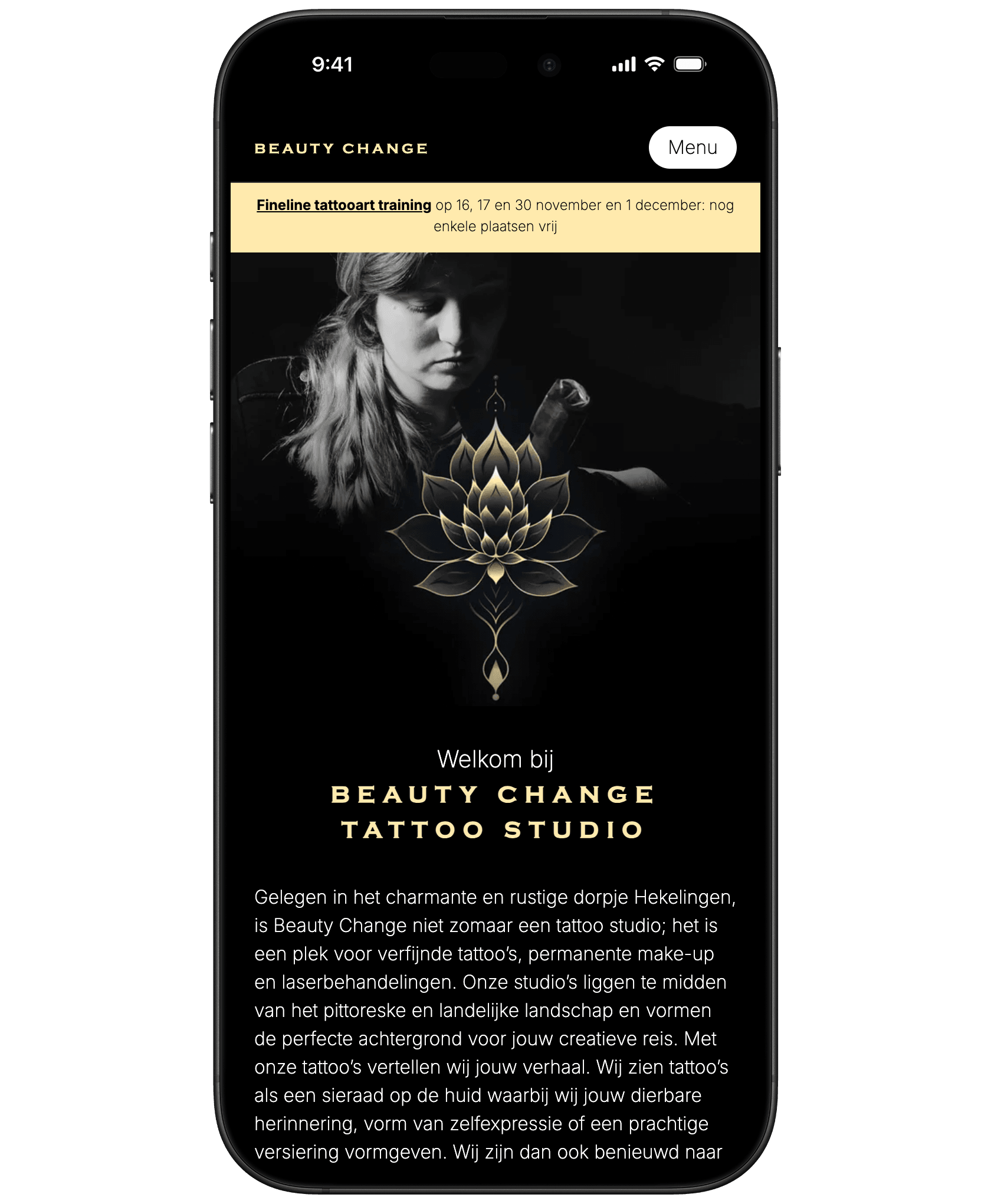Beauty Change - Mobiele Homepage