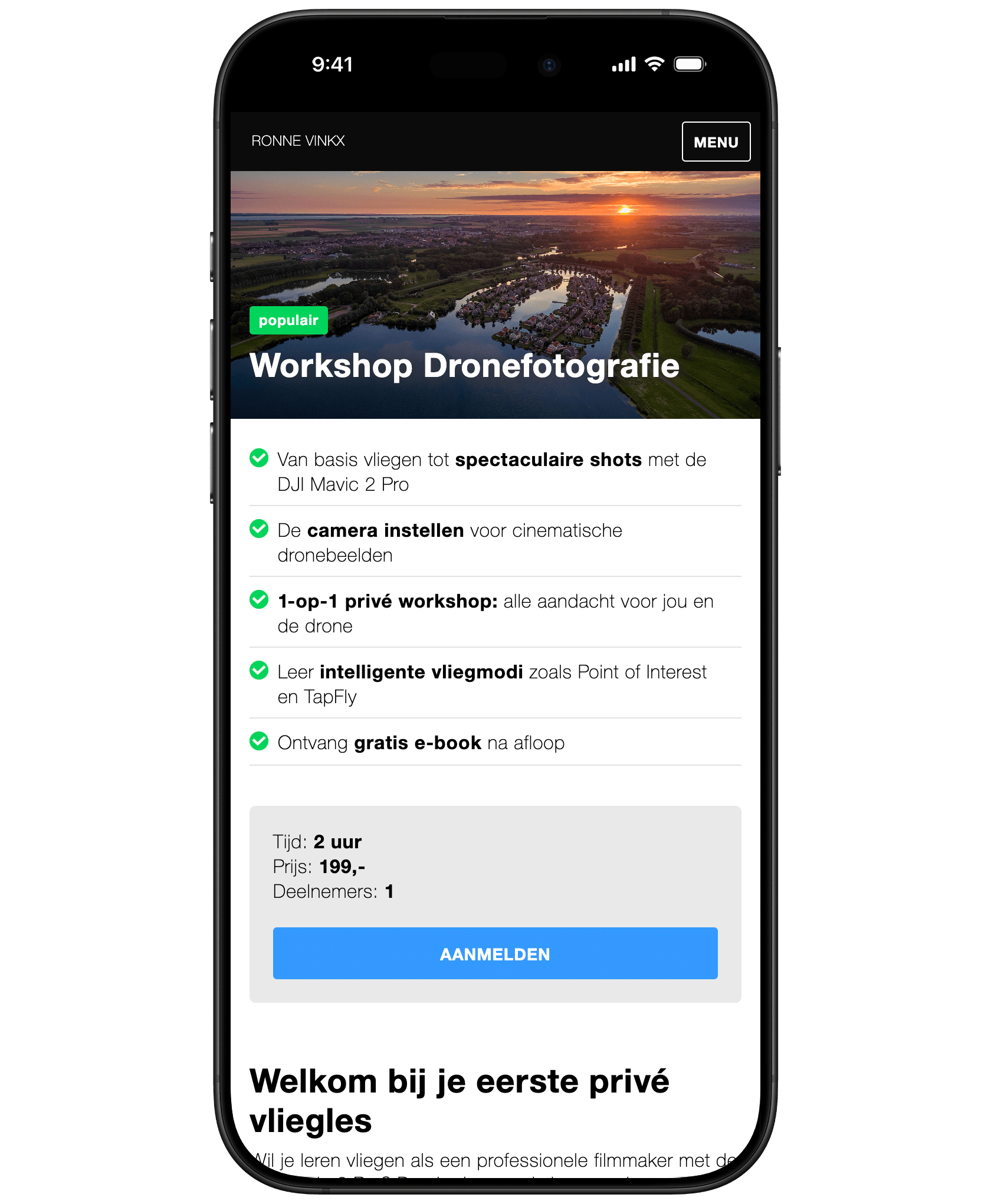 Ronne Vinkx - Mobiele workshoppagina