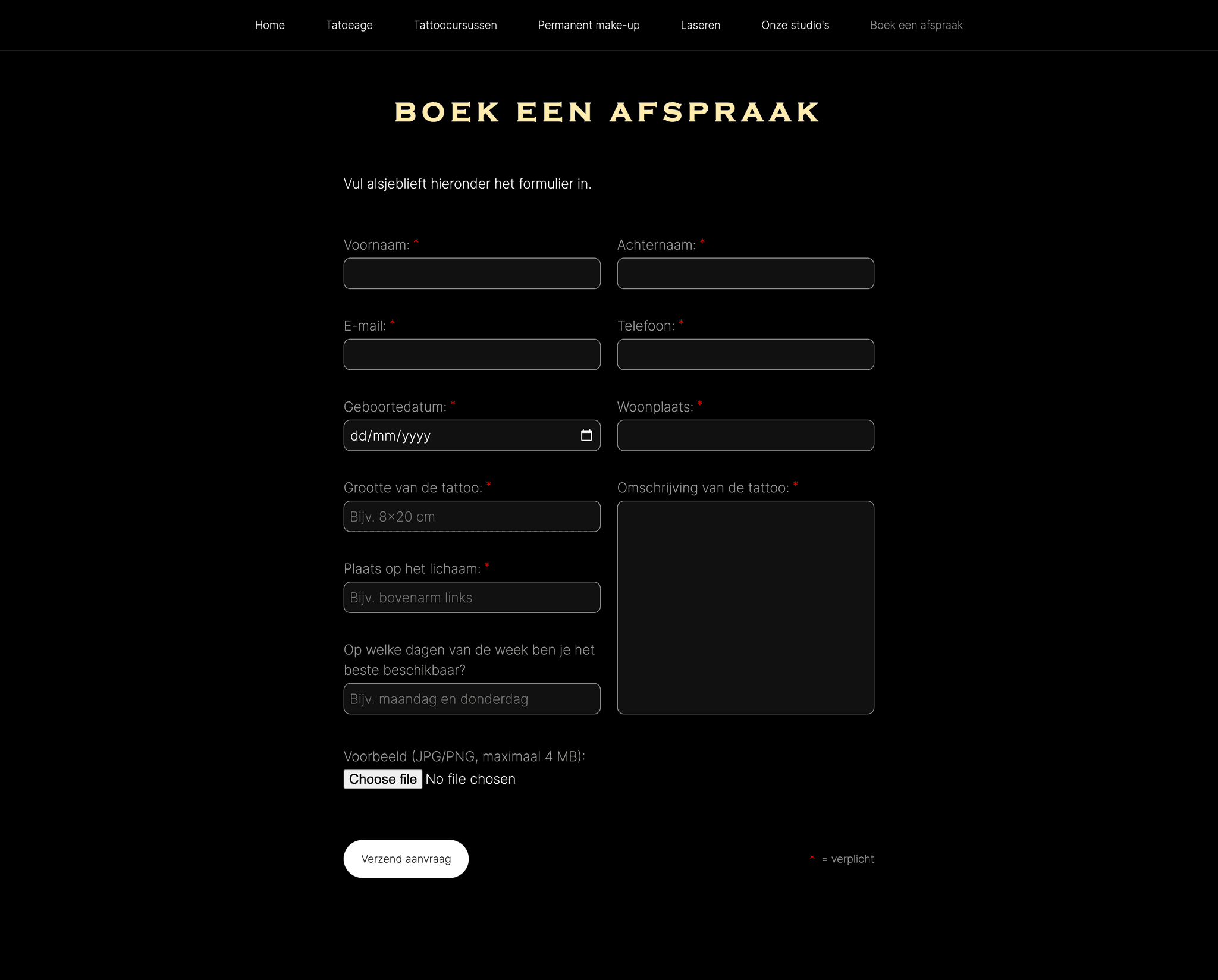 Beauty Change - Booking Form