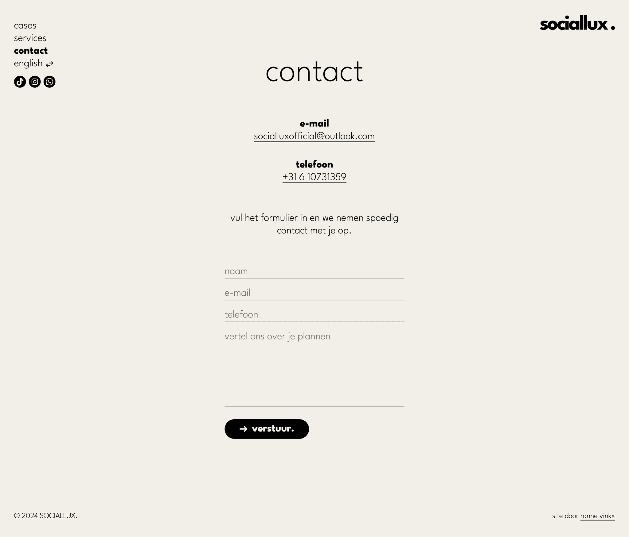 SOCIALLUX. - Contactpagina